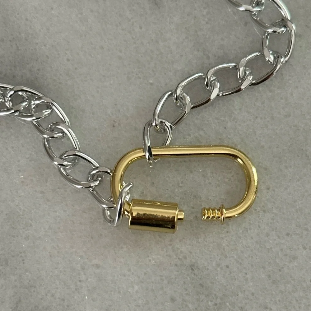 COPY - Silver Gold Carabiner Clasp Chain Link Necklace
Brand New - Picture 3 of 3